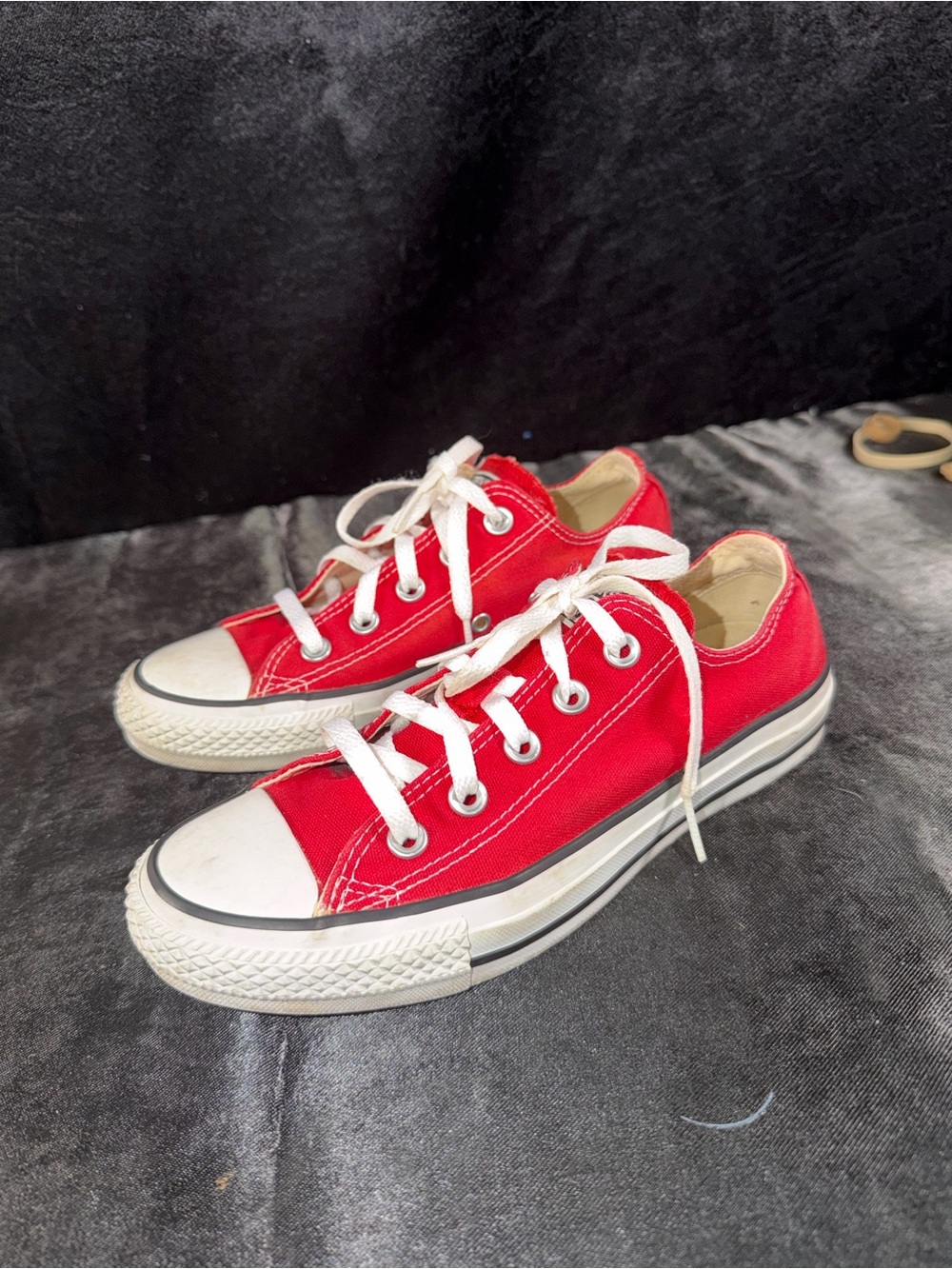 Converse Kids Red Low-Top Canvas Sneakers with White Accents